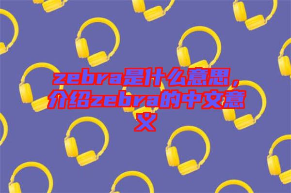 zebra是什么意思，介紹zebra的中文意義
