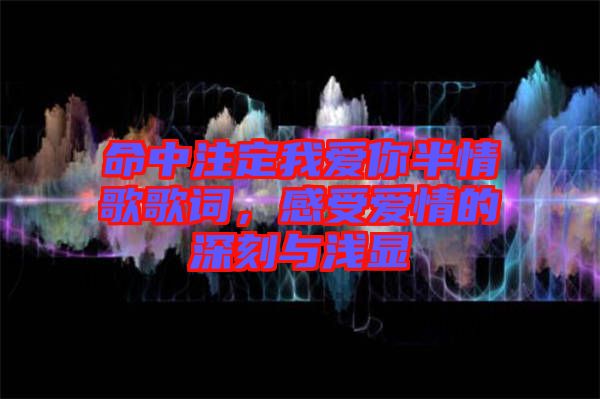 命中注定我愛你半情歌歌詞，感受愛情的深刻與淺顯
