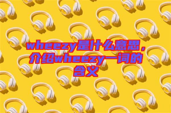 wheezy是什么意思，介紹wheezy一詞的含義