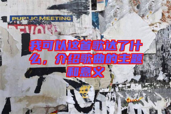 我可以這首歌達了什么，介紹歌曲的主題和意義