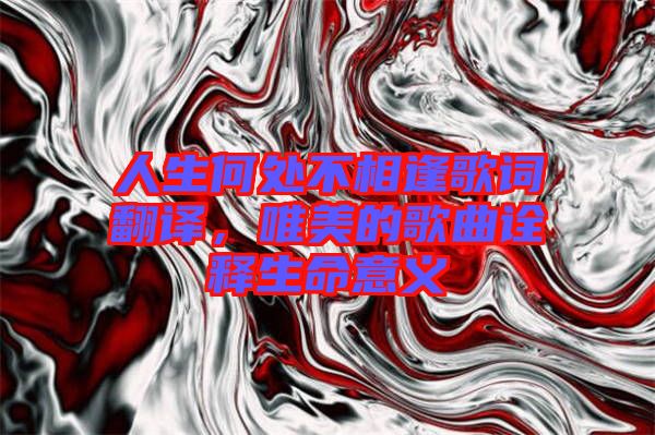 人生何處不相逢歌詞翻譯，唯美的歌曲詮釋生命意義