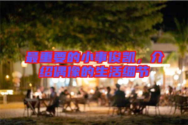 最重要的小事俊凱，介紹偶像的生活細節(jié)