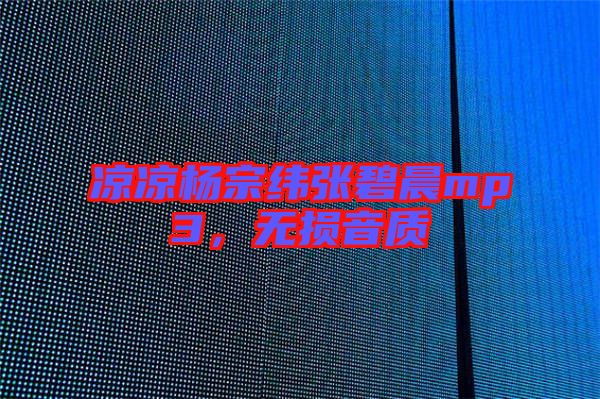 涼涼楊宗緯張碧晨mp3，無(wú)損音質(zhì)