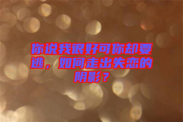 你說(shuō)我很好可你卻要逃，如何走出失戀的陰影？