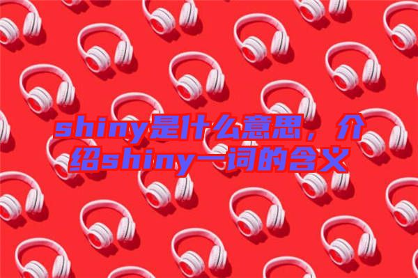 shiny是什么意思，介紹shiny一詞的含義