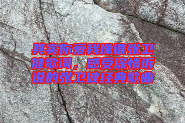 其實你愛我像誰張衛(wèi)健歌詞，感受深情訴說的張衛(wèi)健經(jīng)典歌曲