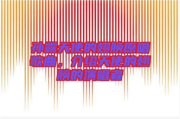 孫露天使的翅膀原唱歌曲，介紹天使的翅膀的演唱者