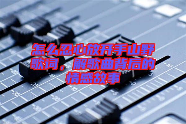 怎么忍心放開手山野歌詞，解歌曲背后的情感故事