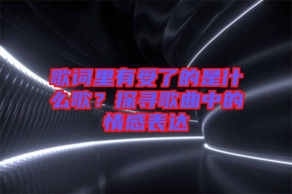 歌詞里有受了的是什么歌？探尋歌曲中的情感表達(dá)