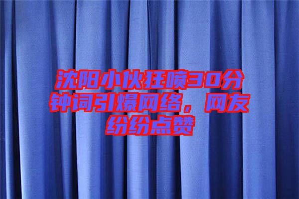 沈陽小伙狂噴30分鐘詞引爆網(wǎng)絡(luò)，網(wǎng)友紛紛點贊