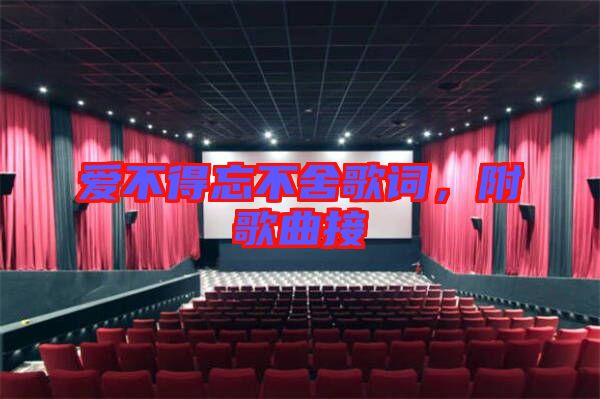 愛不得忘不舍歌詞，附歌曲接