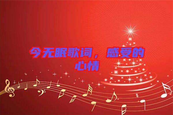 今無眠歌詞，感受的心情