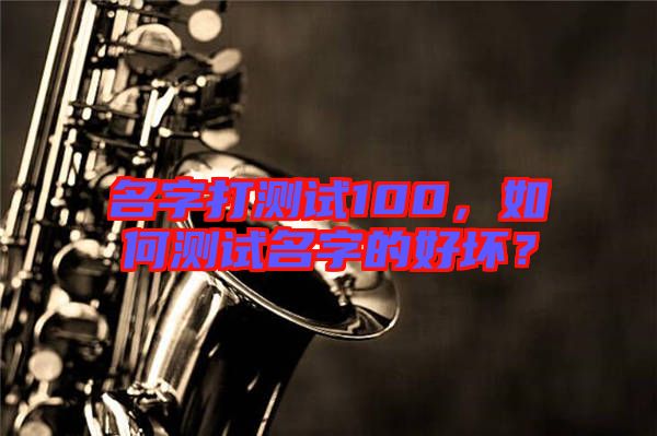 名字打測試100，如何測試名字的好壞？
