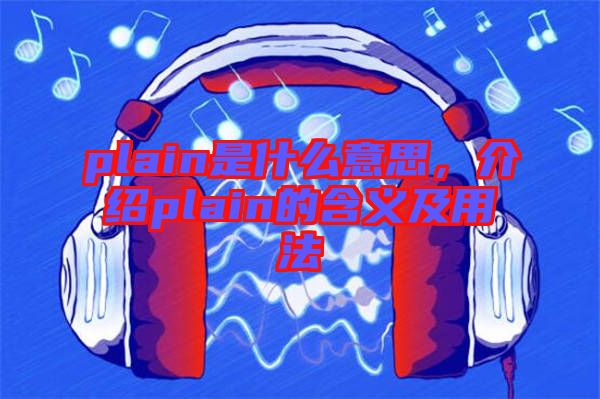 plain是什么意思，介紹plain的含義及用法