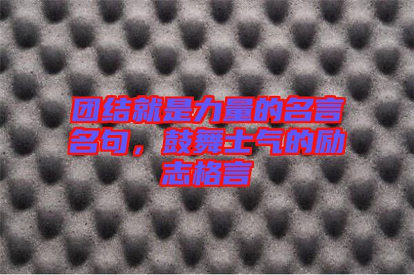 團(tuán)結(jié)就是力量的名言名句，鼓舞士氣的勵(lì)志格言