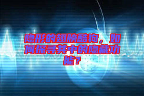 隱形的翅膀酷狗，如何探尋其中的隱藏功能？