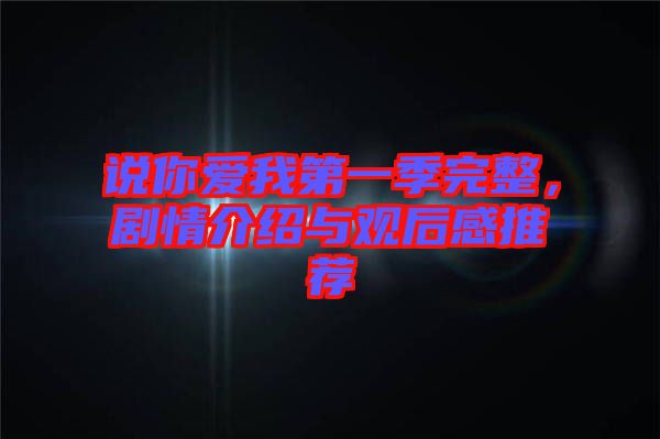 說你愛我第一季完整，劇情介紹與觀后感推薦