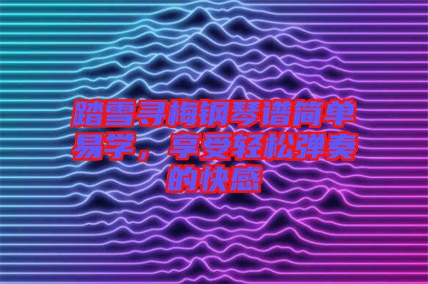 踏雪尋梅鋼琴譜簡單易學(xué)，享受輕松彈奏的快感