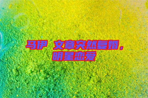 馬伊琍文章突然復(fù)婚，明星戀愛(ài)