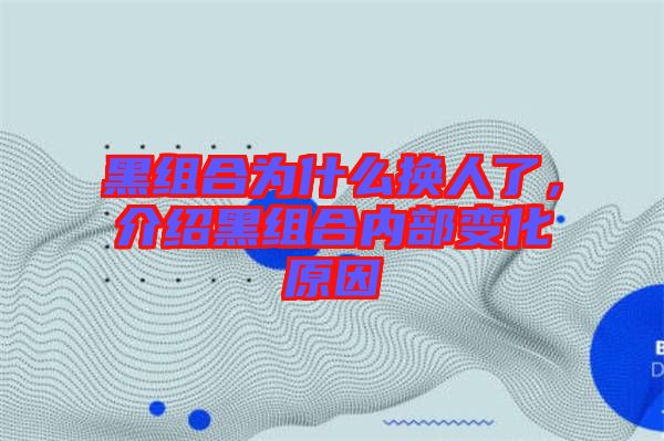 黑組合為什么換人了，介紹黑組合內(nèi)部變化原因