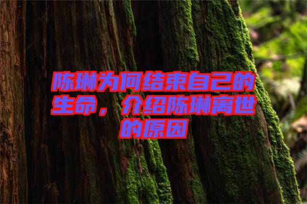 陳琳為何結(jié)束自己的生命，介紹陳琳離世的原因