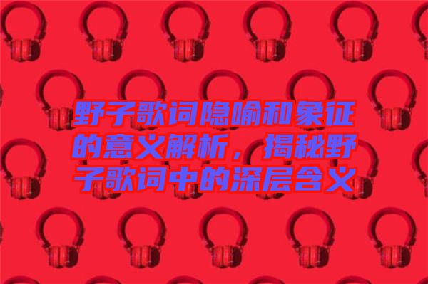 野子歌詞隱喻和象征的意義解析，揭秘野子歌詞中的深層含義