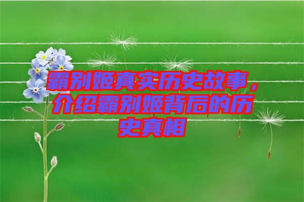 霸別姬真實歷史故事，介紹霸別姬背后的歷史真相