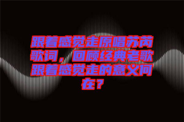 跟著感覺走原唱蘇芮歌詞，回顧經(jīng)典老歌跟著感覺走的意義何在？